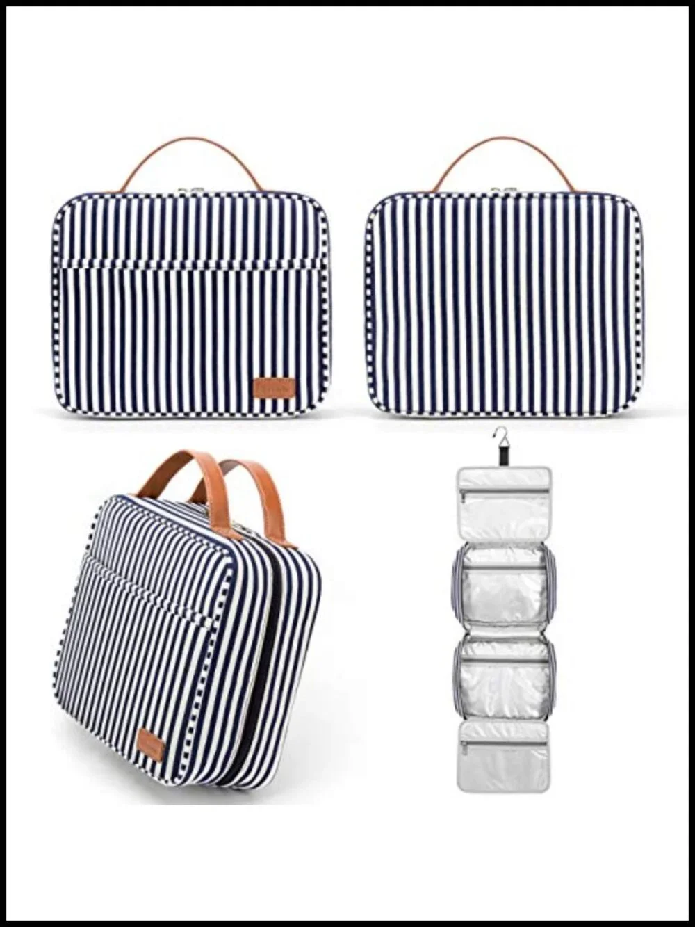 Large Capacity Hanging Travel Toiletry Bag with 4 Compartments & Hook